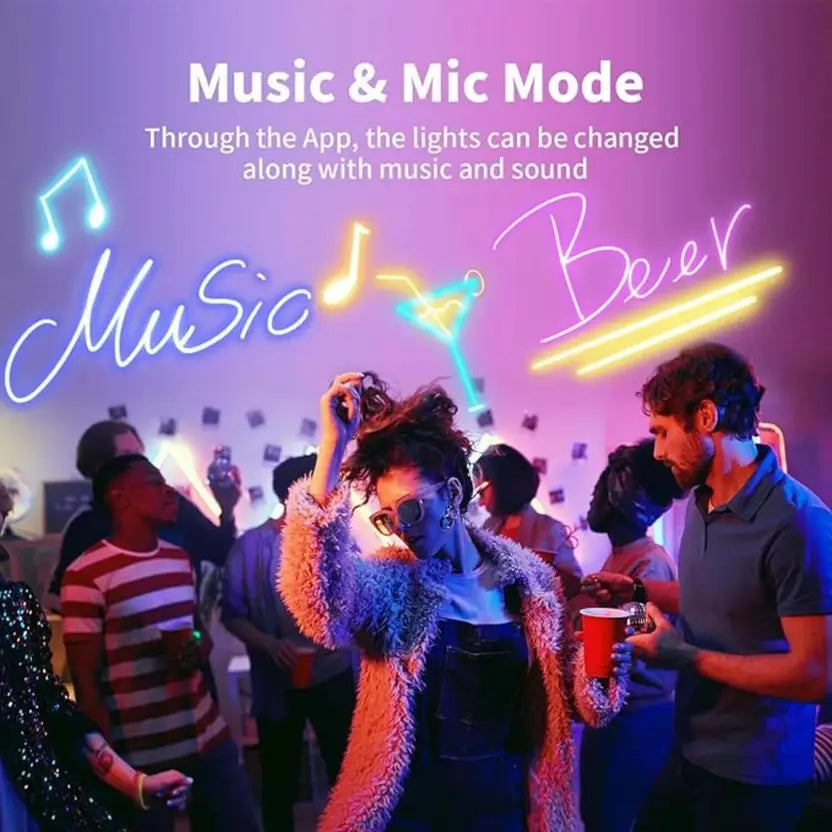 SEVENSPACE Smart 5M RGB Neon LED Strip Light – WiFi, App Control, Music Sync, Waterproof Light Strip