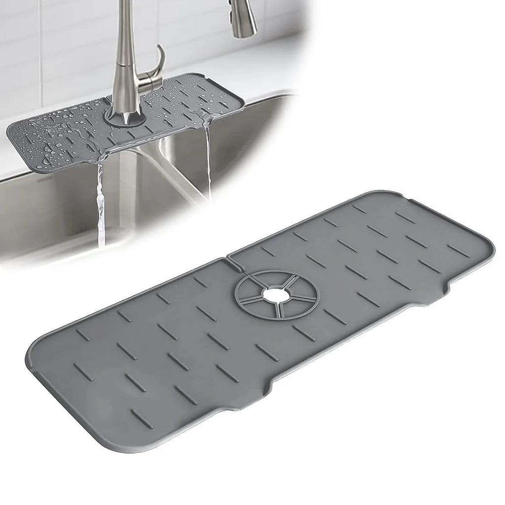 Silicone Sink Splash Guard & Faucet Drip Mat – Anti-Slip.