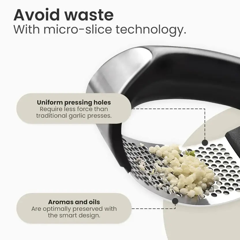 WHALECRAFT Curved Garlic Crusher Garlic Press  (Black)