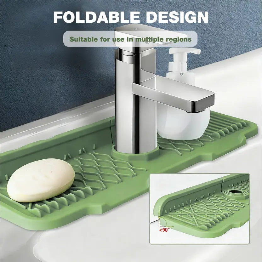 Silicone Sink Splash Guard & Faucet Drip Mat – Anti-Slip.