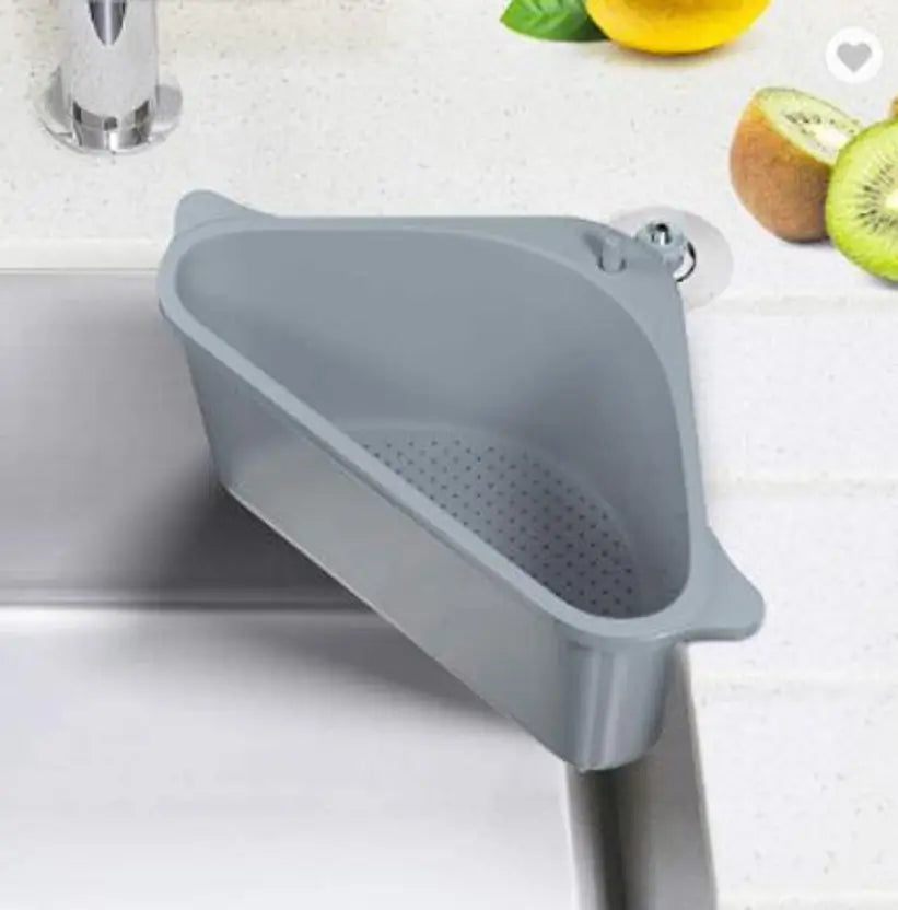 Kitchen Rack Plastic Triangle Sink Storage Holder-Multifunctional Triangular Drain Shelf Storage Rack